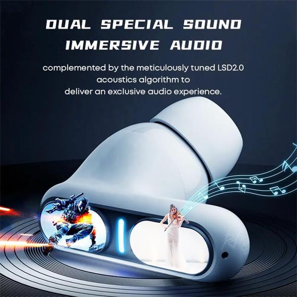 ایرپاد و هندزفری گیمینگ بیسیم لنگزدام Langsdom TG12 Theta Pro White