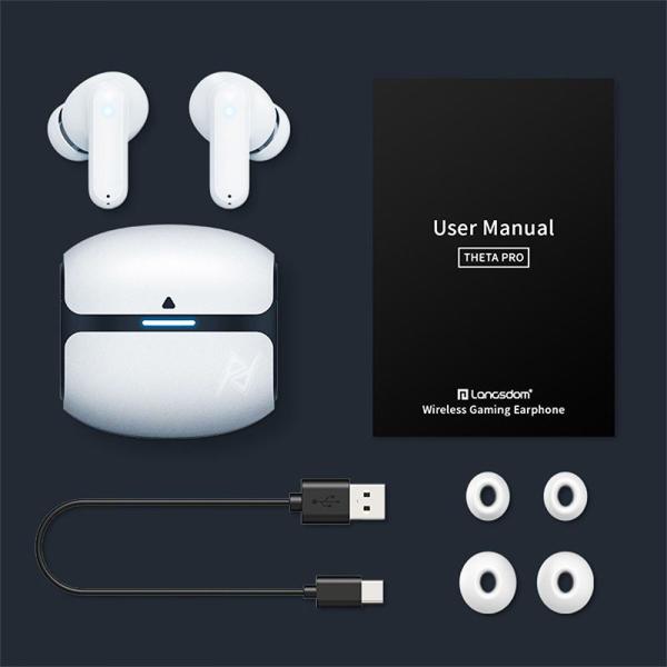 ایرپاد و هندزفری گیمینگ بیسیم لنگزدام Langsdom TG12 Theta Pro White