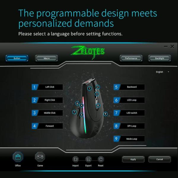 موس سیمی گیمینگ زلوتس Zelotes T-50