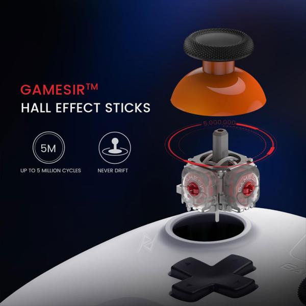 دسته بازی حرفه ای بیسیم PC/Android/iOS/NIntendo گیمسر Gamesir T4n Nova Lite White
