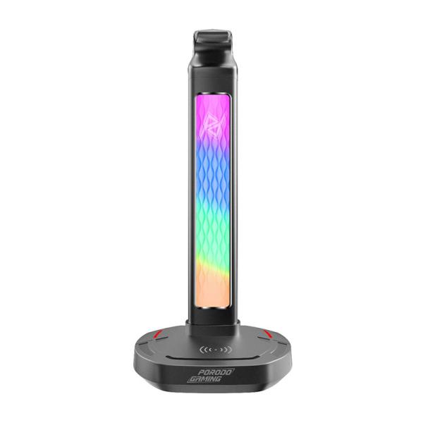 استند هدفون RGB و شارژر بیسیم پرودو گیمینگ Porodo Gaming PDX527