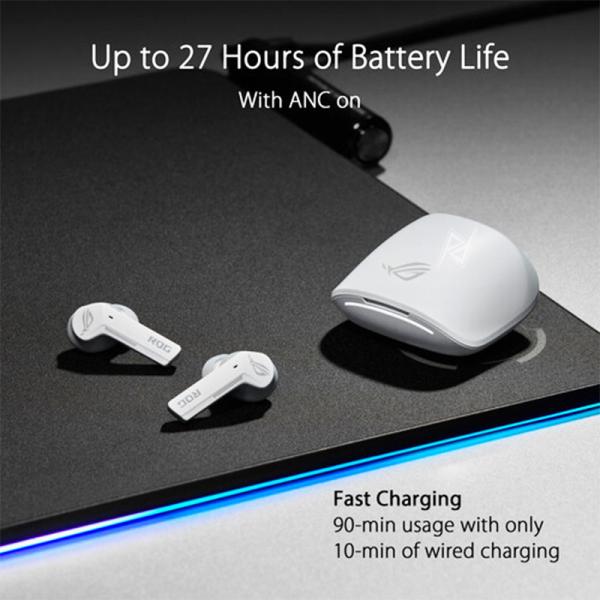 ایرپاد و هندزفری گیمینگ بیسیم ایسوس Asus ROG Cetra TWS White
