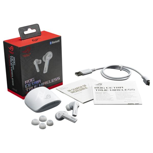 ایرپاد و هندزفری گیمینگ بیسیم ایسوس Asus ROG Cetra TWS White
