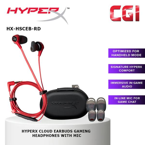 هندزفری گیمینگ سیمی هایپرایکس HyperX Cloud Earbuds 3.5 mm