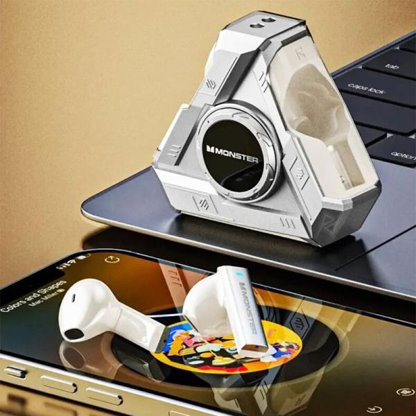 ایرپاد و هندزفری گیمینگ بیسیم مانستر Monster AirMars XKT22 White