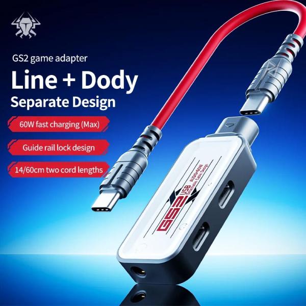 مبدل تایپ سی گیمینگ 60W موبایل و آیپد پلکستون Plextone GS2 Type-C
