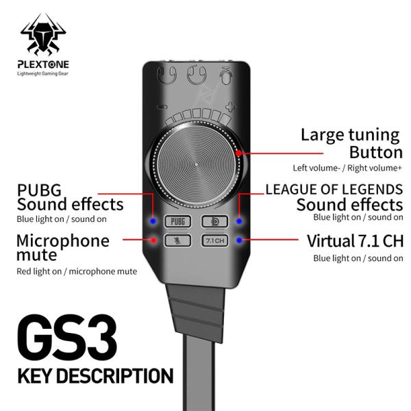 کارت و تقویت کننده صدای گیمینگ 7.1 پلکستون Plextone GS3 II