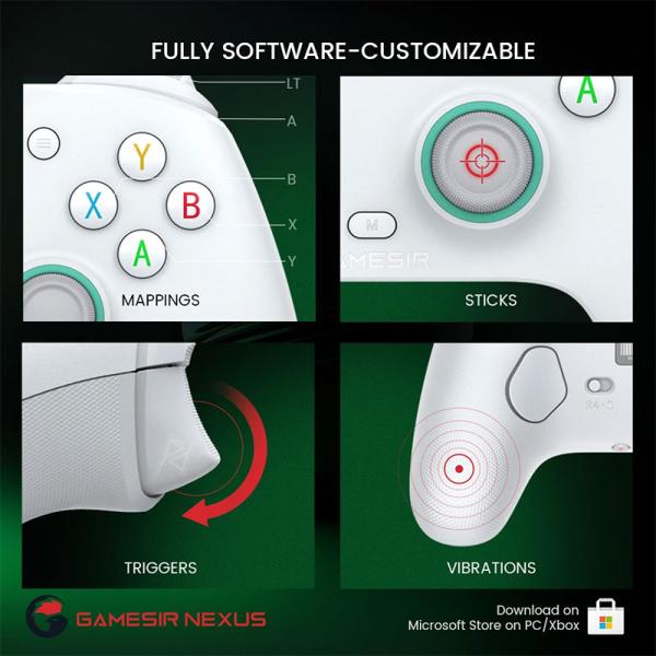 دسته بازی سیمی XBox و PC گیمسر Gamesir G7 SE White
