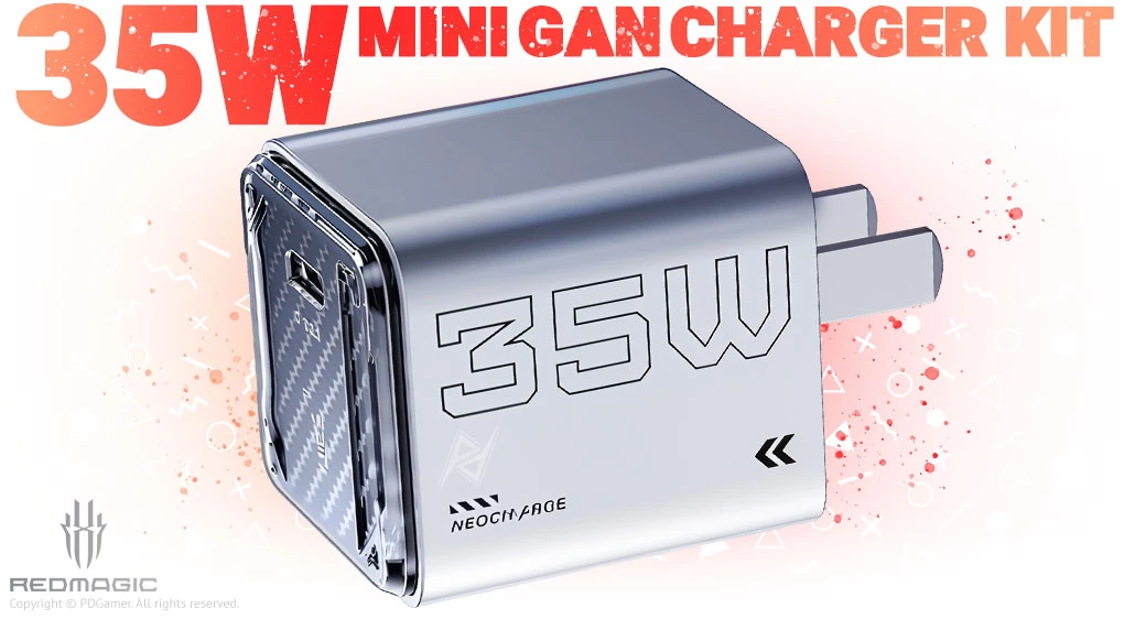 خرید آداپتور گیمینگ ردمجیک با بهترین قیمت RedMagic DAO 35W Mini GaN Charger Kit