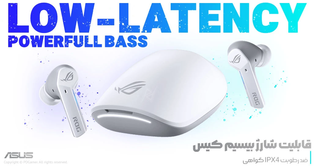 هندزفری بیسیم ایسوس Asus ROG Cetra TWS White Gaming Earphones بهترین قیمت خرید ایرپاد گیمینگ ROG Cetra برند ایسوس Asus