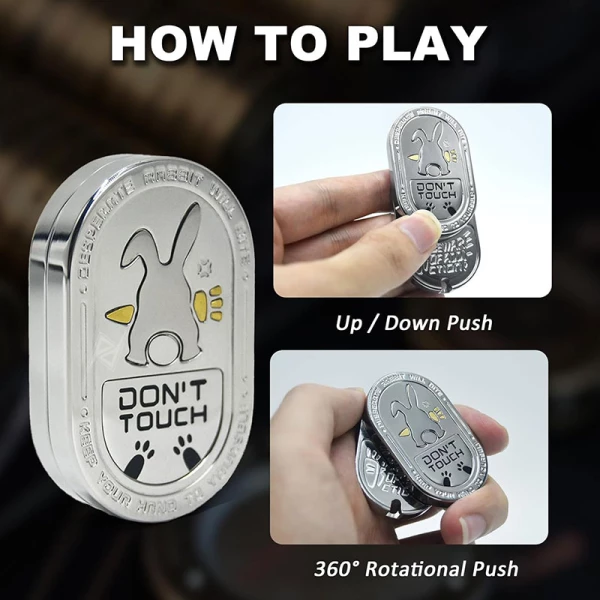 فیجت اسلایدر چرخشی Rabbit Push Rotation Slider Fidget Silver