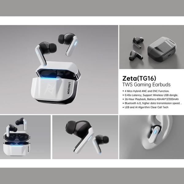 ایرپاد و هندزفری گیمینگ بیسیم لنگزدام Langsdom TG16 Zeta White