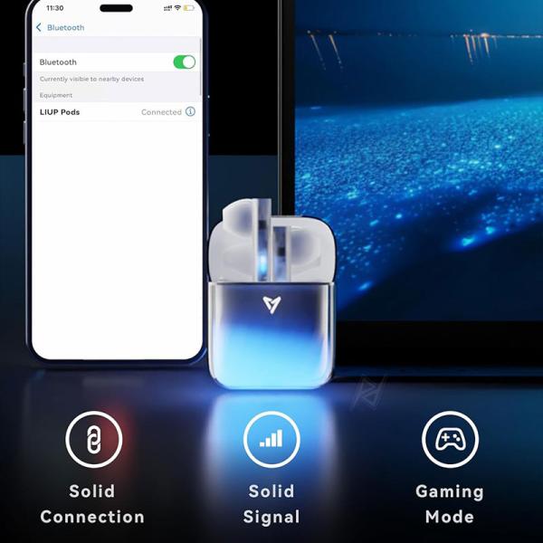 ایرپاد و هندزفری گیمینگ بیسیم لیوپ LIUP Pods LP1 Luminous White
