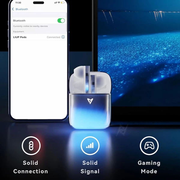 ایرپاد و هندزفری گیمینگ بیسیم لیوپ LIUP Pods LP1 Luminous White