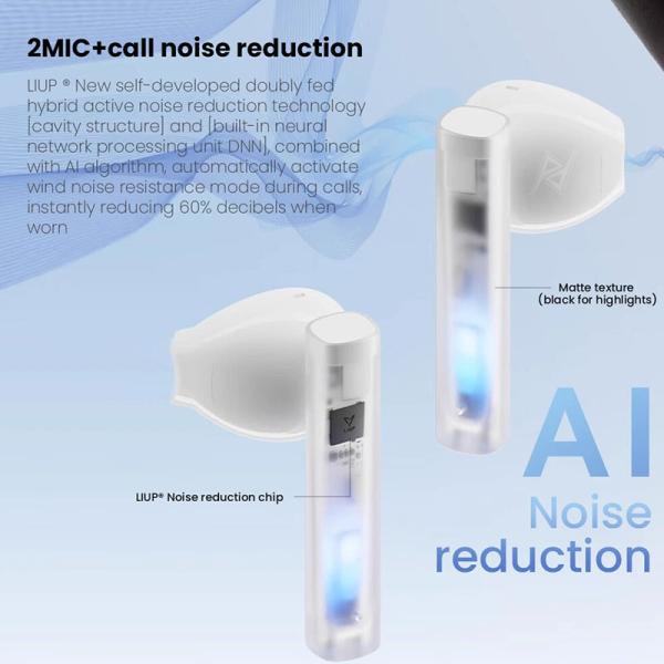 ایرپاد و هندزفری گیمینگ بیسیم لیوپ LIUP Pods LP1 Luminous White