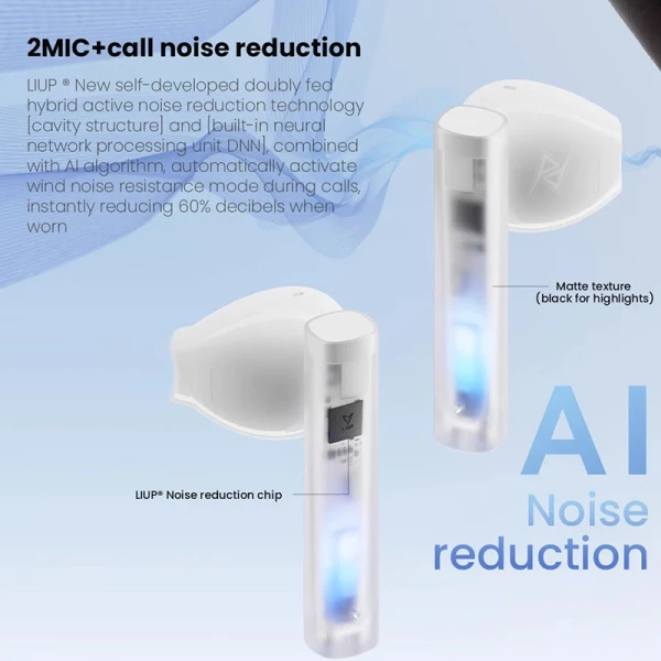ایرپاد و هندزفری گیمینگ بیسیم لیوپ LIUP Pods LP1 Luminous White