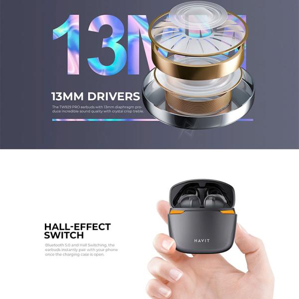 ایرپاد و هندزفری گیمینگ بیسیم هویت HAVIT TW929 TWS