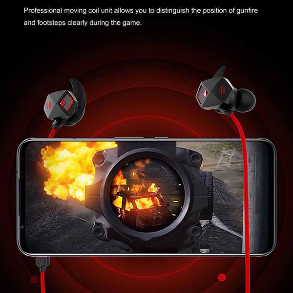 هندزفری گیمینگ سیمی تایپ سی رد مجیک Nubia Red Magic Wired Gaming Earphones Type-C