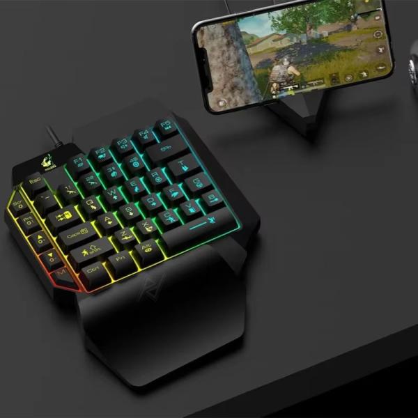 پک کیبورد تک دست و ماوس گیمینگ Freewolf T1