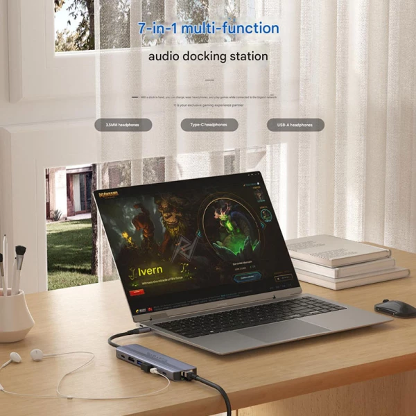 هاب و تبدیل گیمینگ حرفه ای سارافاکس Sarafox GS7 Type-C