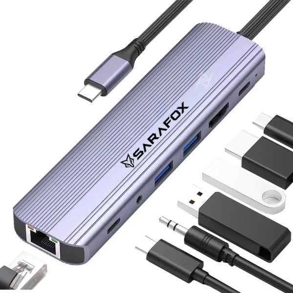 هاب و تبدیل گیمینگ حرفه ای سارافاکس Sarafox GS7 Type-C