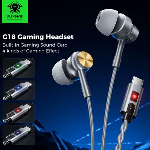 هندزفری گیمینگ سیمی تایپ سی پلکستون Plextone G18 Type-C