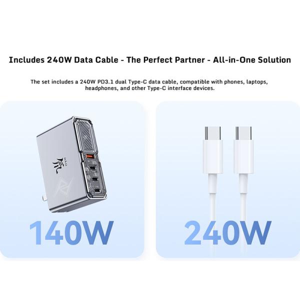 آداپتور حرفه ای و فست شارژ رد مجیک RedMagic DAO 140W Gan6 Pro Charger