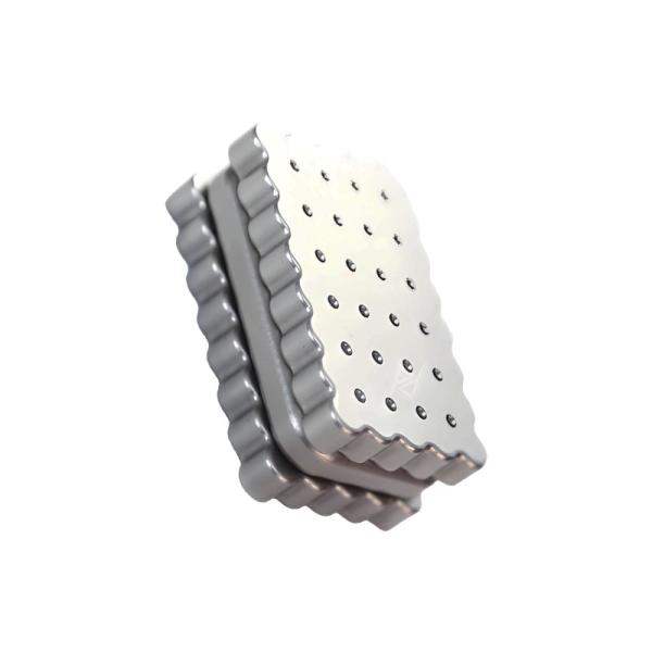 فیجت اسلایدر فلزی Three-Layer Magnetic Biscuit Slider Fidget Silver